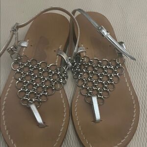 Vero Cuoio Silver Chain Sandals